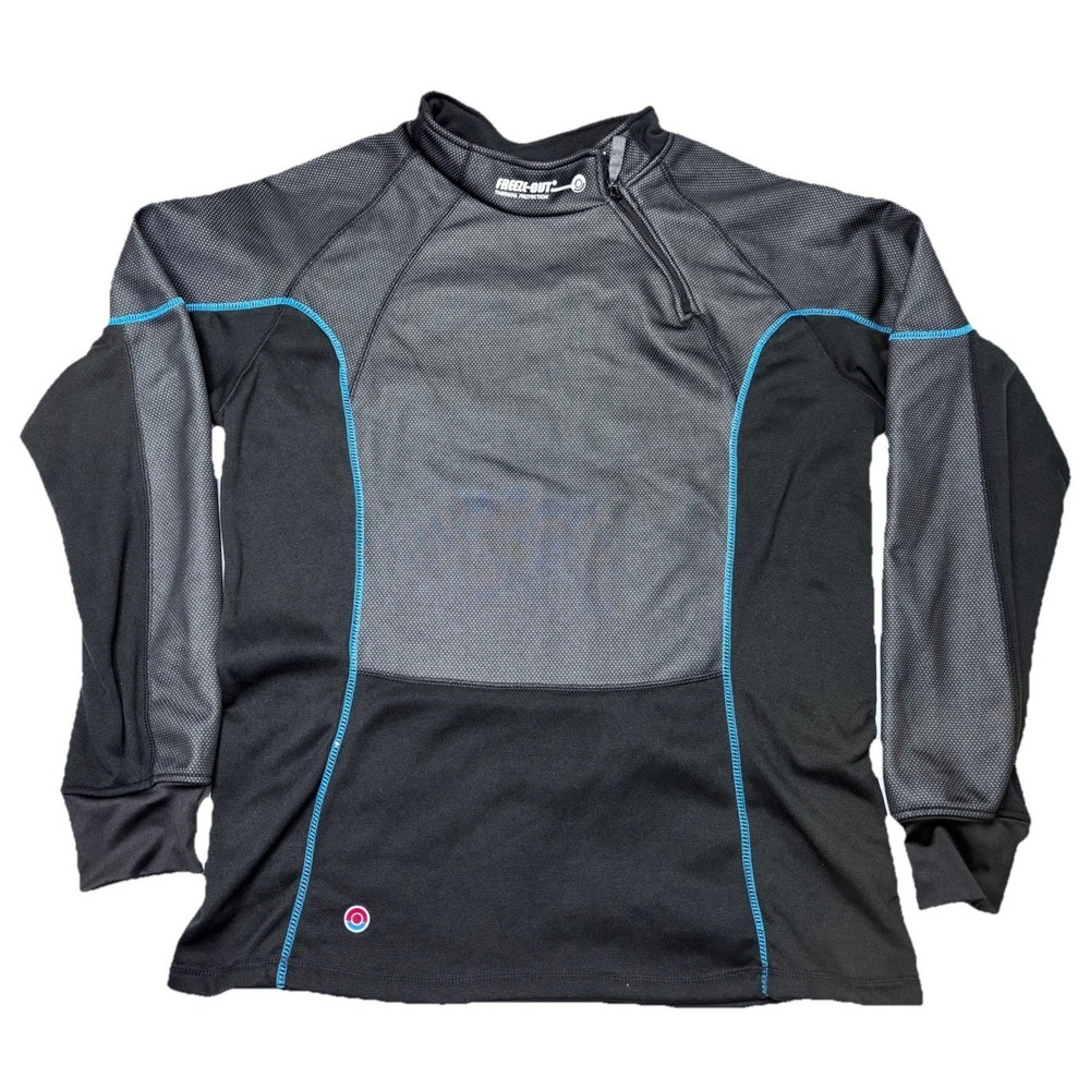 Freeze Out Thermal Protection Pullover Shirt‎ Mens L Black Motorcycle Cold Wind